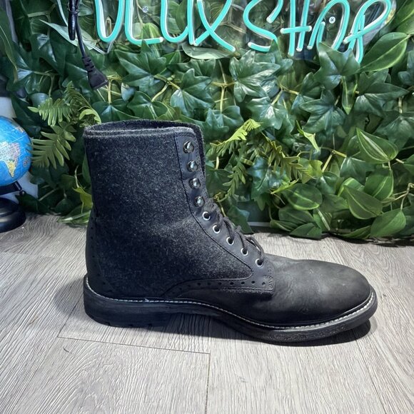 Woolrich Bootlegger Black Leather/Wool Combat  Lace Up Boot Men’s Size 10.5 main image 4